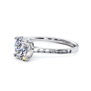 Bague Panthéon, diamant de laboratoire sur jonc pavé, or blanc 18 carats ou platine 950 — Maison Laveran Paris