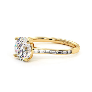 Bague Panthéon, diamant de laboratoire sur jonc pavé, or jaune 18 carats — Maison Laveran Paris