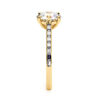 Bague Panthéon, diamant de laboratoire sur jonc pavé, or jaune 18 carats — Maison Laveran Paris