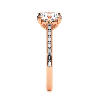 Bague Panthéon, diamant de laboratoire sur jonc pavé, or rose 18 carats — Maison Laveran Paris