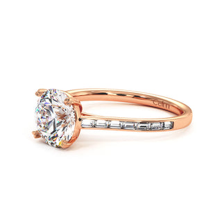 Bague Panthéon, diamant de laboratoire sur jonc pavé, or rose 18 carats — Maison Laveran Paris