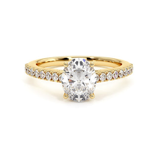 Bague Vendôme Diamant Ovale, diamants de laboratoire, or jaune 18 carats — Maison Laveran Paris