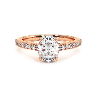 Bague Vendôme Diamant Ovale, diamants de laboratoire, or rose 18 carats — Maison Laveran Paris
