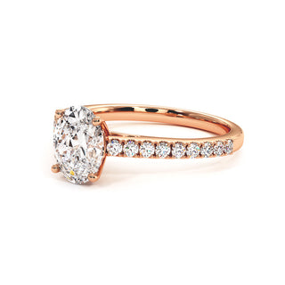 Bague Vendôme Diamant Ovale, diamants de laboratoire, or rose 18 carats — Maison Laveran Paris