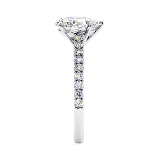 Bague Vendôme Diamant Poire, diamants de laboratoire, or blanc 18 carats ou platine 950 — Maison Laveran Paris