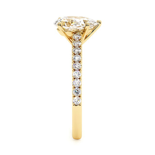 Bague Vendôme Diamant Poire, diamants de laboratoire, or jaune 18 carats — Maison Laveran Paris