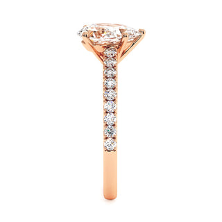 Bague Vendôme Diamant Poire, diamants de laboratoire, or rose 18 carats — Maison Laveran Paris