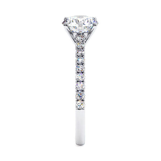 Bague Vendôme Diamant Rond, diamants de laboratoire, or blanc 18 carats ou platine 950 — Maison Laveran Paris