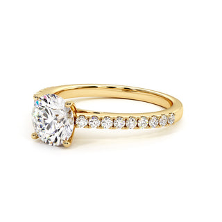 Bague Vendôme Diamant Rond, diamants de laboratoire, or jaune 18 carats — Maison Laveran Paris