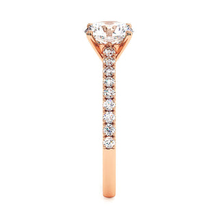 Bague Vendôme Diamant Rond, diamants de laboratoire, or rose 18 carats — Maison Laveran Paris