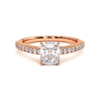 Bague Vendôme Diamant Coussin, diamants de laboratoire, or rose 18 carats — Maison Laveran Paris