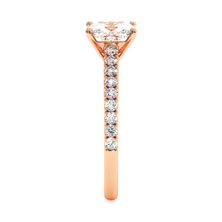 Bague Vendôme Diamant Coussin, diamants de laboratoire, or rose 18 carats — Maison Laveran Paris