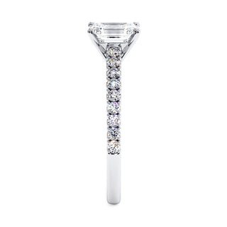 Bague Vendôme Diamant Taille Émeraude, diamants de laboratoire, or blanc 18 carats ou platine 950 — Maison Laveran Paris