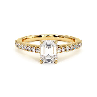 Bague Vendôme Diamant Taille Émeraude, diamants de laboratoire, or jaune 18 carats — Maison Laveran Paris