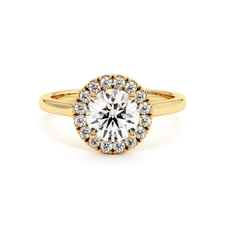 Bague Montmartre, halo de diamants de laboratoire, or jaune 18 carats — Maison Laveran Paris