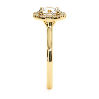 Bague Montmartre, halo de diamants de laboratoire, or jaune 18 carats — Maison Laveran Paris