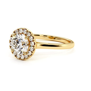Bague Montmartre, halo de diamants de laboratoire, or jaune 18 carats — Maison Laveran Paris