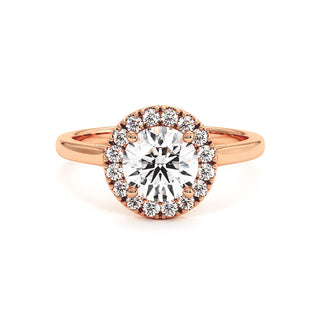 Bague Montmartre, halo de diamants de laboratoire, or rose 18 carats — Maison Laveran Paris