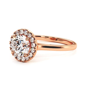 Bague Montmartre, halo de diamants de laboratoire, or rose 18 carats — Maison Laveran Paris