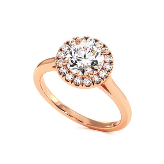Bague Montmartre, halo de diamants de laboratoire, or rose 18 carats — Maison Laveran Paris