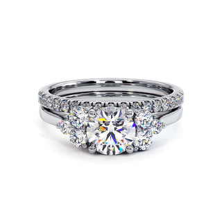 Bague Rivoli, trilogie de diamants de laboratoire, or blanc 18 carats ou platine 950 — Maison Laveran Paris