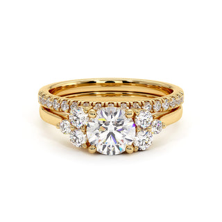 Bague Rivoli, trilogie de diamants de laboratoire, or jaune 18 carats — Maison Laveran Paris
