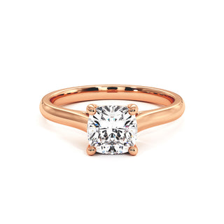 Bague Montaigne Diamant Coussin, solitaire diamant de laboratoire, or rose 18 carats — Maison Laveran Paris