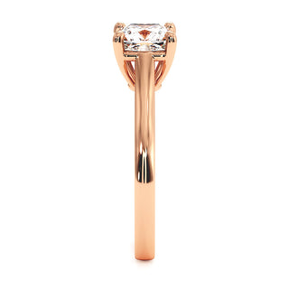 Bague Montaigne Diamant Coussin, solitaire diamant de laboratoire, or rose 18 carats — Maison Laveran Paris