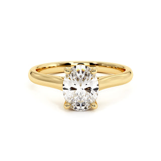 Bague Montaigne Diamant Ovale, solitaire diamant de laboratoire, or jaune 18 carats — Maison Laveran Paris