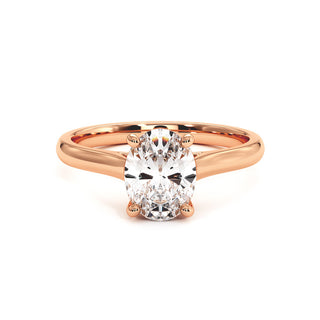 Bague Montaigne Diamant Ovale, solitaire diamant de laboratoire, or rose 18 carats — Maison Laveran Paris
