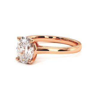 Bague Montaigne Diamant Ovale, solitaire diamant de laboratoire, or rose 18 carats — Maison Laveran Paris