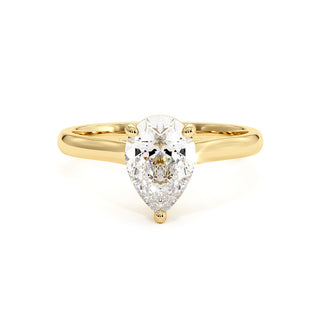 Bague Montaigne Poire, solitaire diamant de laboratoire, or jaune 18 carats — Maison Laveran Paris