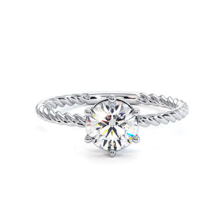 Bague Lafayette, solitaire diamant de laboratoire, or blanc 18 carats ou platine 950 — Maison Laveran Paris