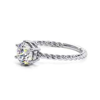 Bague Lafayette, solitaire diamant de laboratoire, or blanc 18 carats ou platine 950 — Maison Laveran Paris