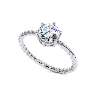 Bague Lafayette, solitaire diamant de laboratoire, or blanc 18 carats ou platine 950 — Maison Laveran Paris