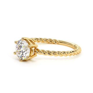 Bague Lafayette, solitaire diamant de laboratoire, or jaune 18 carats — Maison Laveran Paris