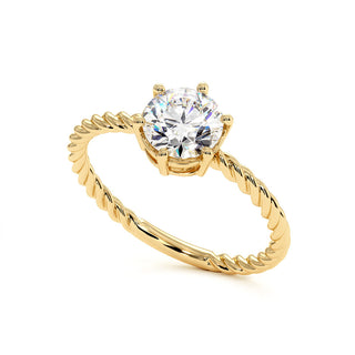 Bague Lafayette, solitaire diamant de laboratoire, or jaune 18 carats — Maison Laveran Paris