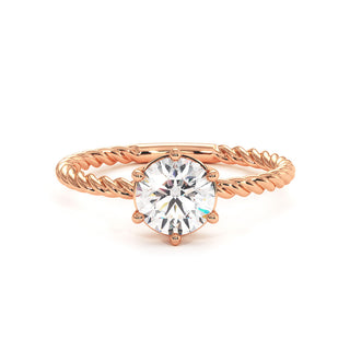 Bague Lafayette, solitaire diamant de laboratoire, or rose 18 carats — Maison Laveran Paris
