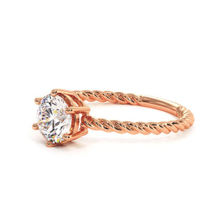 Bague Lafayette, solitaire diamant de laboratoire, or rose 18 carats — Maison Laveran Paris