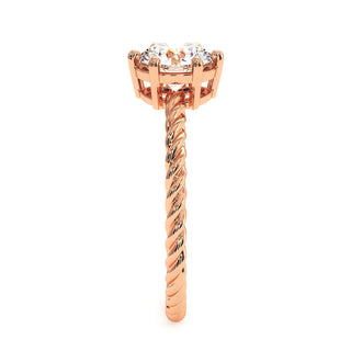 Bague Lafayette, solitaire diamant de laboratoire, or rose 18 carats — Maison Laveran Paris
