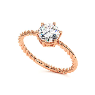 Bague Lafayette, solitaire diamant de laboratoire, or rose 18 carats — Maison Laveran Paris