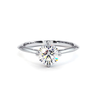 Bague Monceau, solitaire diamant de laboratoire, or blanc 18 carats ou platine 950 — Maison Laveran Paris