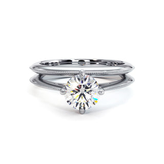 Bague Monceau, solitaire diamant de laboratoire, or blanc 18 carats ou platine 950 — Maison Laveran Paris