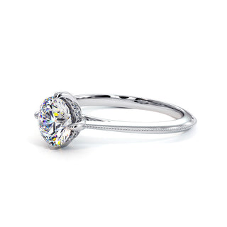 Bague Monceau, solitaire diamant de laboratoire, or blanc 18 carats ou platine 950 — Maison Laveran Paris