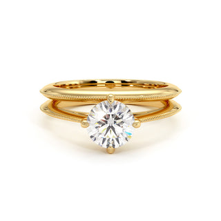 Bague Monceau, solitaire diamant de laboratoire, or jaune 18 carats — Maison Laveran Paris
