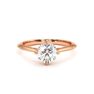 Bague Monceau, solitaire diamant de laboratoire, or rose 18 carats — Maison Laveran Paris