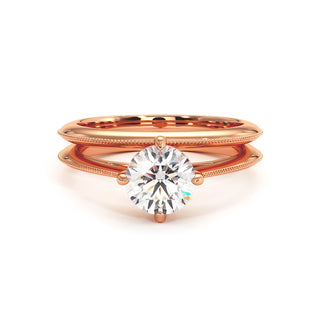 Bague Monceau, solitaire diamant de laboratoire, or rose 18 carats — Maison Laveran Paris