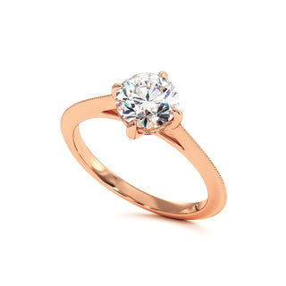 Bague Monceau, solitaire diamant de laboratoire, or rose 18 carats — Maison Laveran Paris