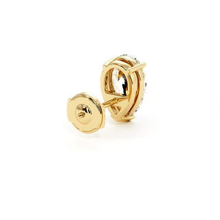 Boucles d'Oreilles Montaigne Diamant Poire, puces solitaires en diamants de laboratoire, or jaune 18 carats — Maison Laveran Paris