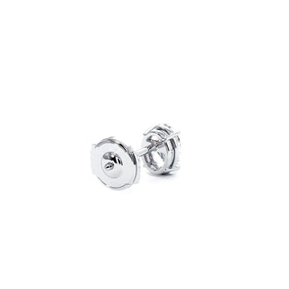 Boucles d'Oreilles Montaigne Diamant Ovale, puces solitaires en diamants de laboratoire, or blanc 18 carats ou platine 950 — Maison Laveran Paris